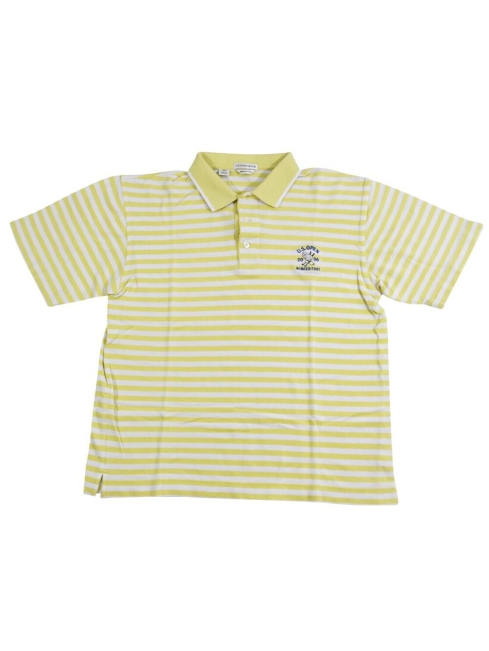 Vintage US Open 2006 Winged Foot Stripe Yellow Golf Course Polo Size Medium